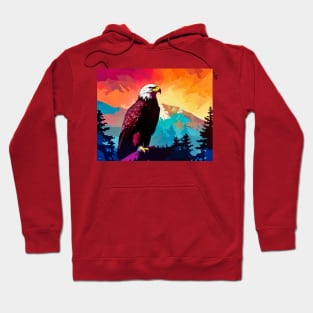 Majestic Eagle Silhouette: Freedom's Colors Hoodie